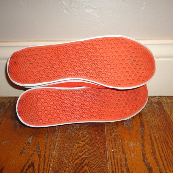 TORY BURCH Women's Orange & White Textile & Leather Sneakers Shoes Size 7M - Picture 9 of 11